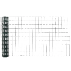 PawHut 1m x 10m Chicken Wire Mesh, Foldable PVC Coated Welded Garden Fence, Roll Poultry Netting, for Rabbit, Green