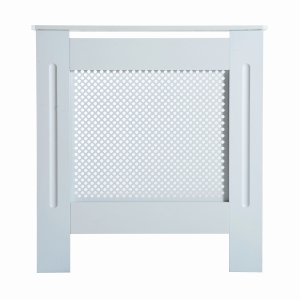 Homcom Masca Calorifer in Lemn cu Grilaj Alb, 78x82x19cm