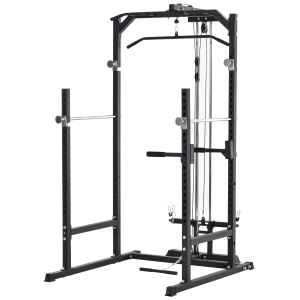 HOMCOM Echipament fitness multifunctional Power Tower pentru sala in casa si la birou 155x118x220cm negru