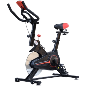 Homcom Bicicleta pentru Antrenament Aerobica cu Display LCD, Negru si Rosu