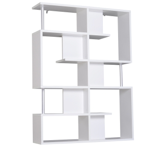 Homcom Mobilier cu Rafturi Librarie 5 Niveluri in Lemn, Alb, 120x28.6x160cm