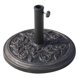 Outsunny Baza pentru umbrela 9kg din rasina cu finisaje din bronz Φ45.5 x 31.5cm negru