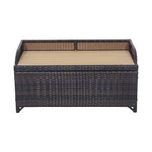 Outsunny Cufăr Băncuță pentru Depozitare Multifuncțională din Ratan 102x51x51cm Maro