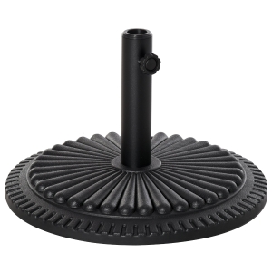 Outsunny Baza Rotunda pentru Umbrela de soare din Plastic de 15 kg pentru Stalpi cu Ф35-38-48mm, Ф49x32Acm, Negru