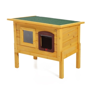 PawHut Cușcă pentru Animale Domestice din Lemn de Brad, 70x51.5x60cm