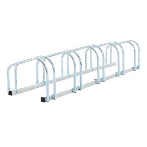 Homcom suport pentru 5 biciclete, otel argintiu