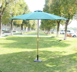 Outsunny Umbrela de Gradina din lemn pentru Balcon sau Terasa, φ 3m Verde