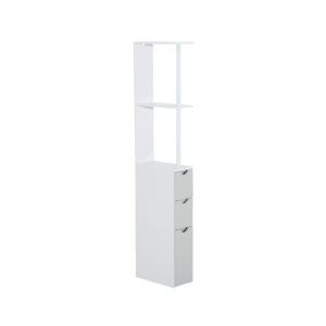 HomCom Mobilier Coloana pentru Baie in Lemn, Alb si Gri, 15x33x140cm