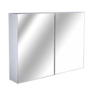 Homcom Dulapior de Baie cu Oglinda si 3 Rafturi din MDF Alb 80 x 60 x 15cm