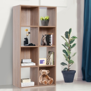 Homcom Librarie Raft 4 Niveluri Culoare Lemn Natural 61,5x29,5x122,5cm