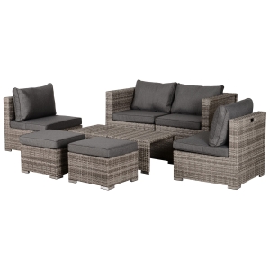 Outsunny Living pentru gradina din Rattan PE din 8 Piese , Bej