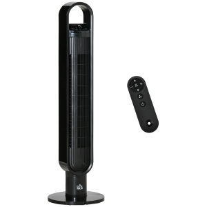HOMCOM Ventilateur à ions négatifs colonne tour oscillant 60 W silencieux télécommande incluse minuterie 3 modes 3 vitesses - noir