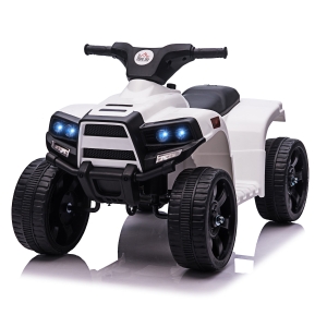 HOMCOM ATV electric cu lumini si claxon, 3 km/h, copii 18-36 luni, Negru/Alb