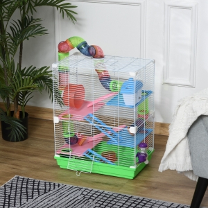 PawHut Cusca pentru hamsteri si rozatoare mici 5 nivele, Accesorii Joc si Mancare