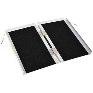 HomCom Rampa pentru Scaun cu Rotile Pliabil Antiderapant in Aluminiu, 61x72cm