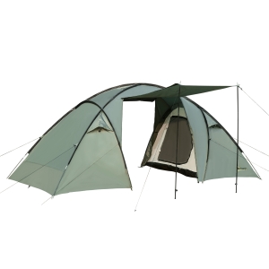 Outsunny Tienda de Campaña para 4 Personas Impermeable 2000mm Tienda Iglú Familiar Portátil con 2 Puertas para Camping Senderismo Acampada 480x220x190 cm Verde