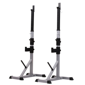 HOMCOM Steel Adjustable Heavy Duty Barbell Weight Lifting Bench Silver/Black