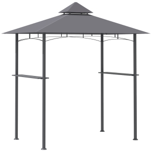 Outsunny grillpaviljoen met 2 zijplanken staalijzer