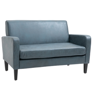 HOMCOM® Sofa Polstersofa Loveseat Modern Wohnzimmer Eingang Blau mit Muster