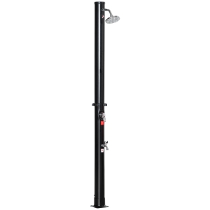 Outsunny Ducha Solar de 20 Litros para Exterior Ducha de Piscina con Cabezal de Ducha Grifo y Regulador de Agua Caliente Máx. 60℃ para Jardín Patio Playa Ø11x217 cm Negro