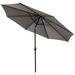 Parasol octogonal inclinable 3 m métal polyester gris clair