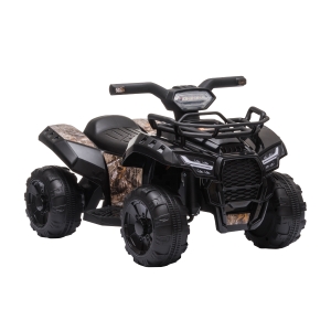 HOMCOM Mini Elektro-Quad Kinder Elektro ATV Kinderwagen LED Frontlicht Kinderfahrzeug Kindermotorrad Elektroquad für 18-36 Monate Kinder Metall PP-Kunststoff Schwarz 66 x 44 x 42 cm