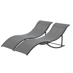 Lot de 2 bains de soleil pliables alu. textilène