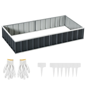 Carré potager de jardin tôle d'acier ondulée anthracite
