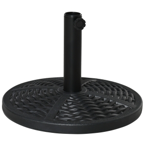 Pied de parasol HDPE aspect rotin noir