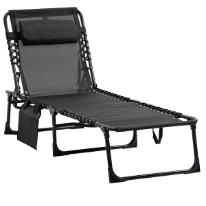 Transat pliable portable dossier réglable acier textilène