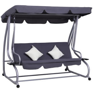 Balancelle de jardin 3 places convertible grise