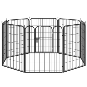 PawHut 4 Sizes Dog Pens Pet Puppy PlayPen Rabbit Puppy Cage Folding Run Fence Garden Metal Hutch