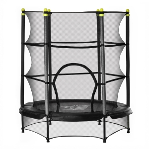 HOMCOM Trampolin Kinder mit Sicherheitsnetz Schwarz Ø140 cm