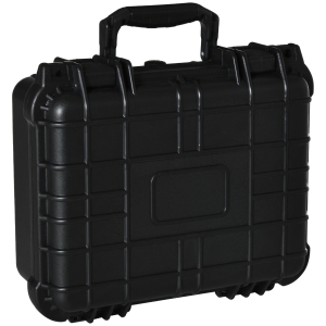 Outsunny 2er-Set Werkzeugkoffer Fotokoffer Leer mit Werkzeugkiste Griff Schaumstoff wasserdicht Kunststoff Silikagel Schwarz 34 x 29 x 15 cm