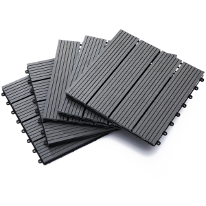 Outsunny Piastrelle da Giardino Incastrabili Set da 11 Mattonelle per Esterno Pavimentazione Giardino, Grigio, 30x30x2.2cm