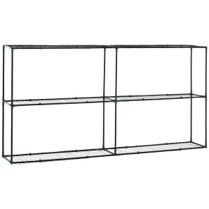 Outsunny 3 Tier Metal Plant Stand, Greenhouse Staging Flower Pot Shelf, Flower Display Shelf, Storage Rack, No Tools Required for Outdoor Indoor Garden Balcony Garage