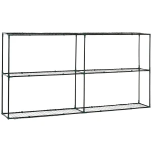 Outsunny 3 Tier Metal Plant Stand, Greenhouse Staging Flower Pot Shelf, Flower Display Shelf, Storage Rack, No Tools Required for Outdoor Indoor 