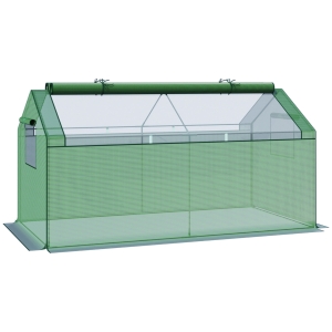 Outsunny Mini Greenhouse Portable Garden Growhouse for Plants with Large Zipper Windows for Outdoor, Indoor, 180 x 92 x 92cm, Green