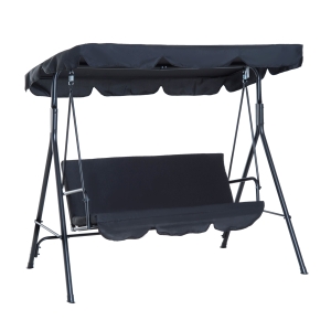 Outsunny Hammock Swing Chair, 2/3-Seater, Adjustable-Black