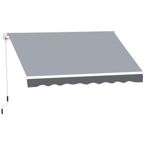 Outsunny Manual Retractable Patio Awning Shelter UV Protection, 2.5mx2m
