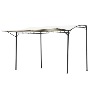 Pergola tonnelle de jardin avec auvent réglable métal époxy polyester crème