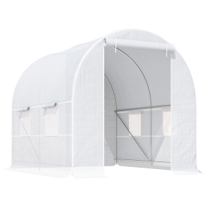 Outsunny Serre de Jardin Blanche 5 m² 2,5 x 2 x 2 m