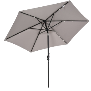 Parasol lumineux LED hexagonal inclinable dim. 2,68L x 2,68l x 2,4H m