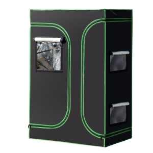 Chambre de culture 0,9L x 0,6l x 1,35H m jardinière incluse oxford 600D mylar noir vert