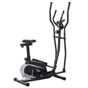 Vélo elliptique vertical vélo d'appartement 2 en 1 acier noir