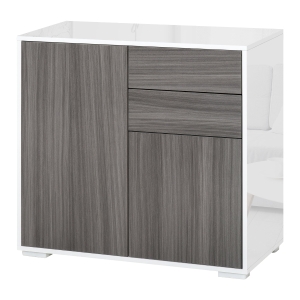 Commode buffet 2 tiroirs 2 portes 79 x 36 x 74 cm gris