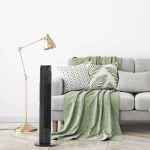 HOMCOM Tower Fan, 30'', with 3 Speeds, 3 Modes, 10h Timer, 70éŽº?Oscillation, LED Display, Remote Control, Dark Grey