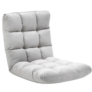 HOMCOM Lazy Floor Chair Adjustable Gaming- Grey