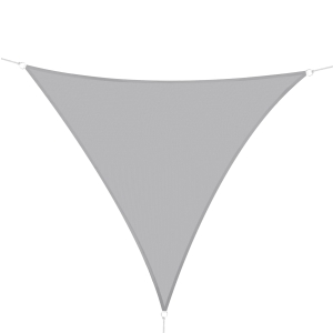 Outsunny Voile d'ombrage triangulaire grande taille 3 x 3 x 3 m polyester imperméabilisé haute densité 160 g/m² gris clair
