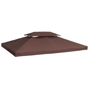 Outsunny Toit de Rechange pour Tonnelle Marron 3 x 4 m